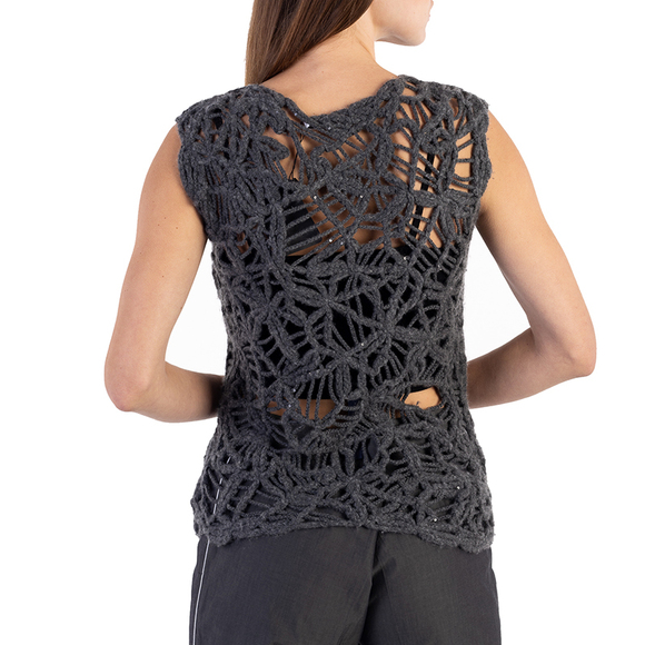 BRUNELLO CUCINELLI SLATE GRAY BLOUSE | WOMENS SIZE M - Picture 5 of 5